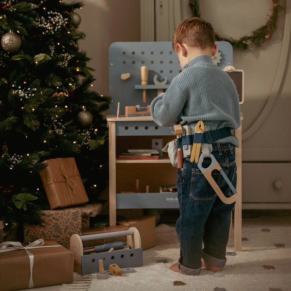 חגורת כלים מעץ – כחול