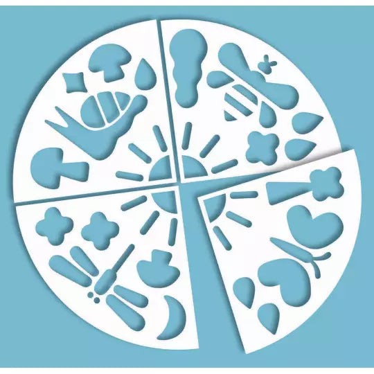 סט אמנות עם גיר ושבלונות