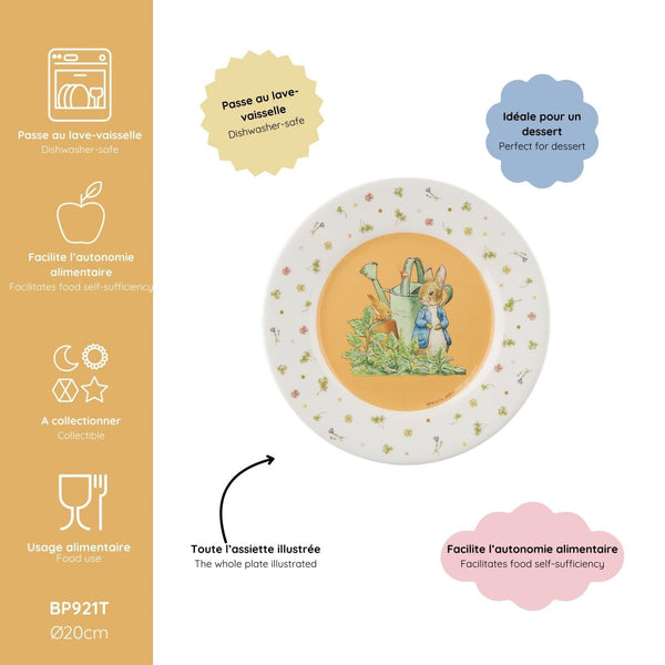 צלחת כתומה פיטר הארנב (קוטר 20)