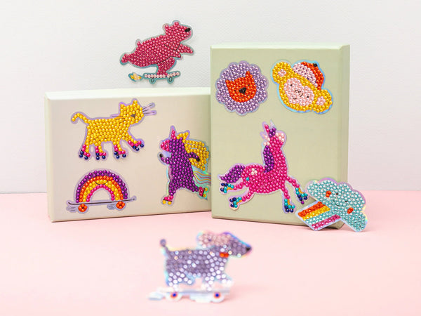 ערכת ציור יהלום לילדים - מדבקות רכיבה מגניבות