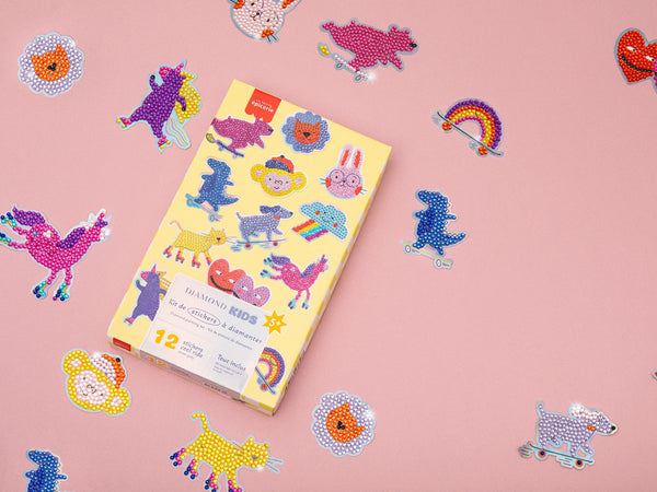 ערכת ציור יהלום לילדים - מדבקות רכיבה מגניבות