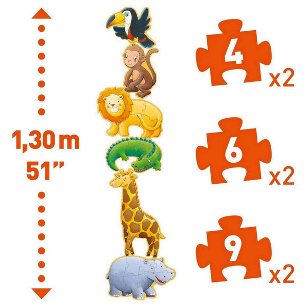 פאזל ענק חיות – 4, 6, 9 חלקים