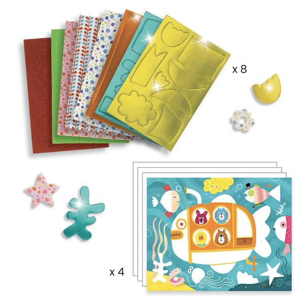 יצירה לקטנים - הדבקה חיות מבלות