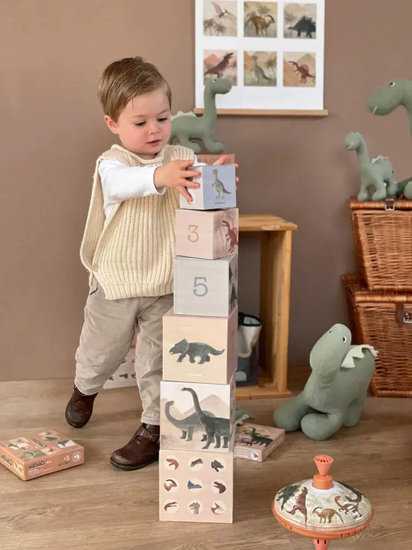 מגדל קוביות 123 דינוזאורים