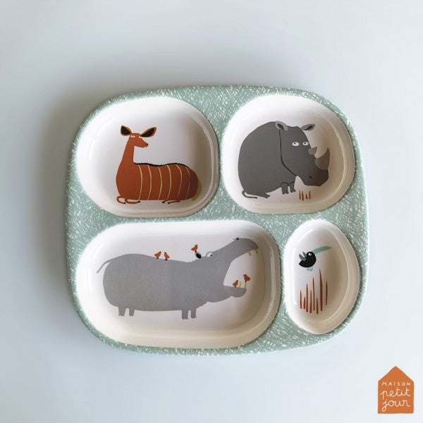 צלחת מחולקת חיות בסוואנה