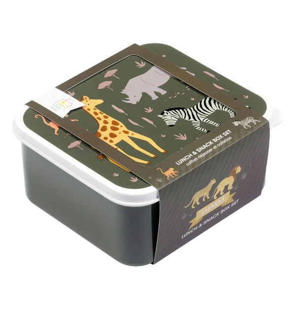 סט קופסאות אוכל- חיות בסוואנה