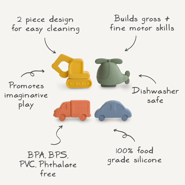 סט משחקי אמבטיה ללא עובש של כלי רכב