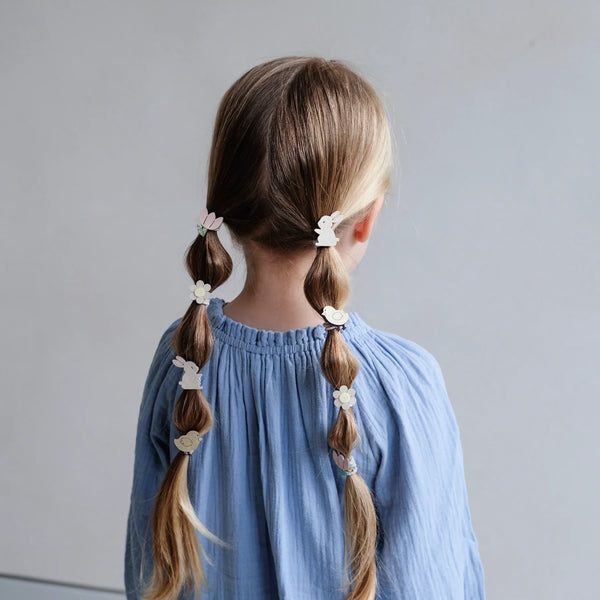 סט 8 מיני גומיות אביביות לשיער